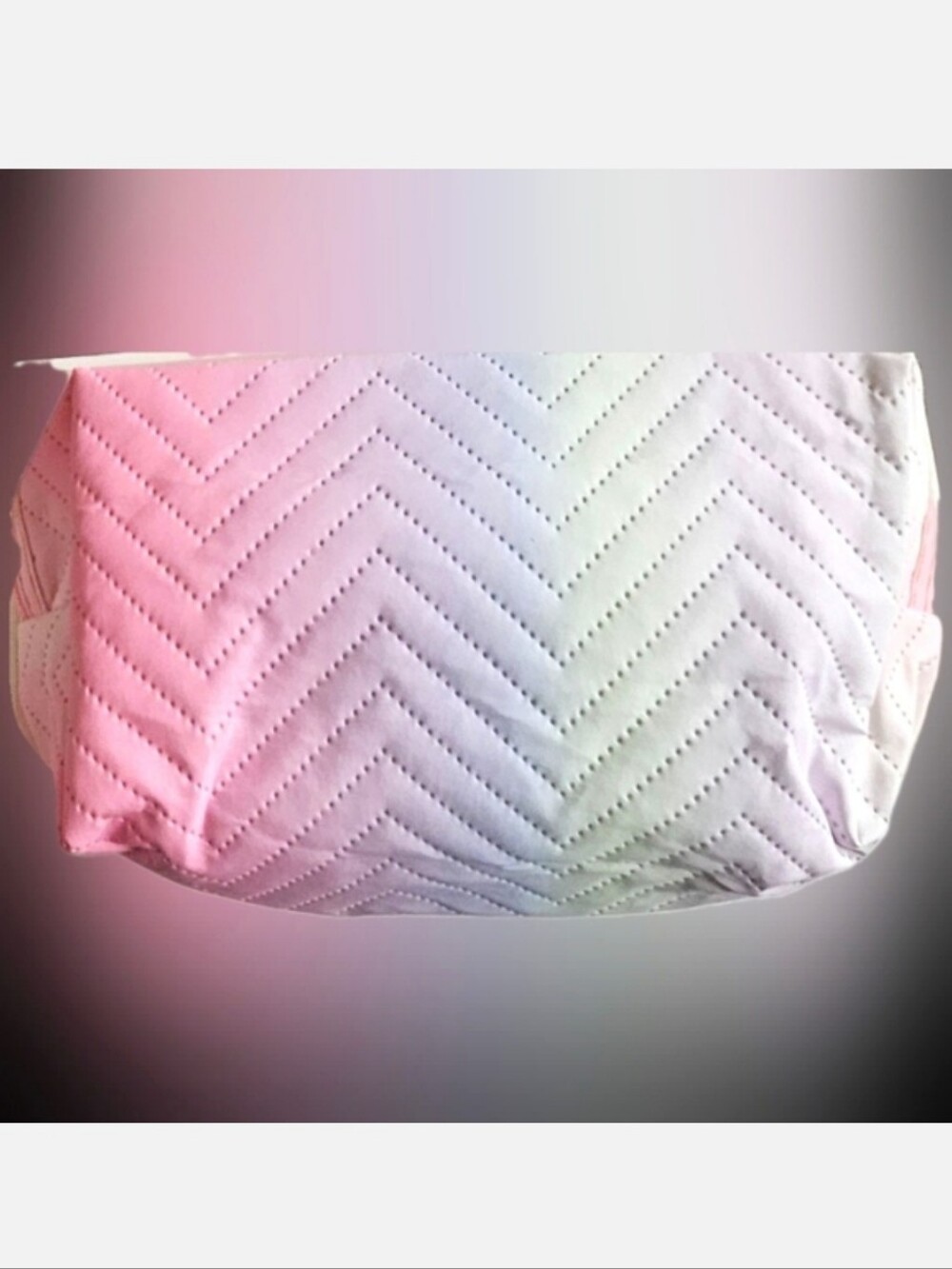 NWT SOFT PASTEL RAINBOW SATIN LINED COSMETICS BAG ZIPPER POUCH!